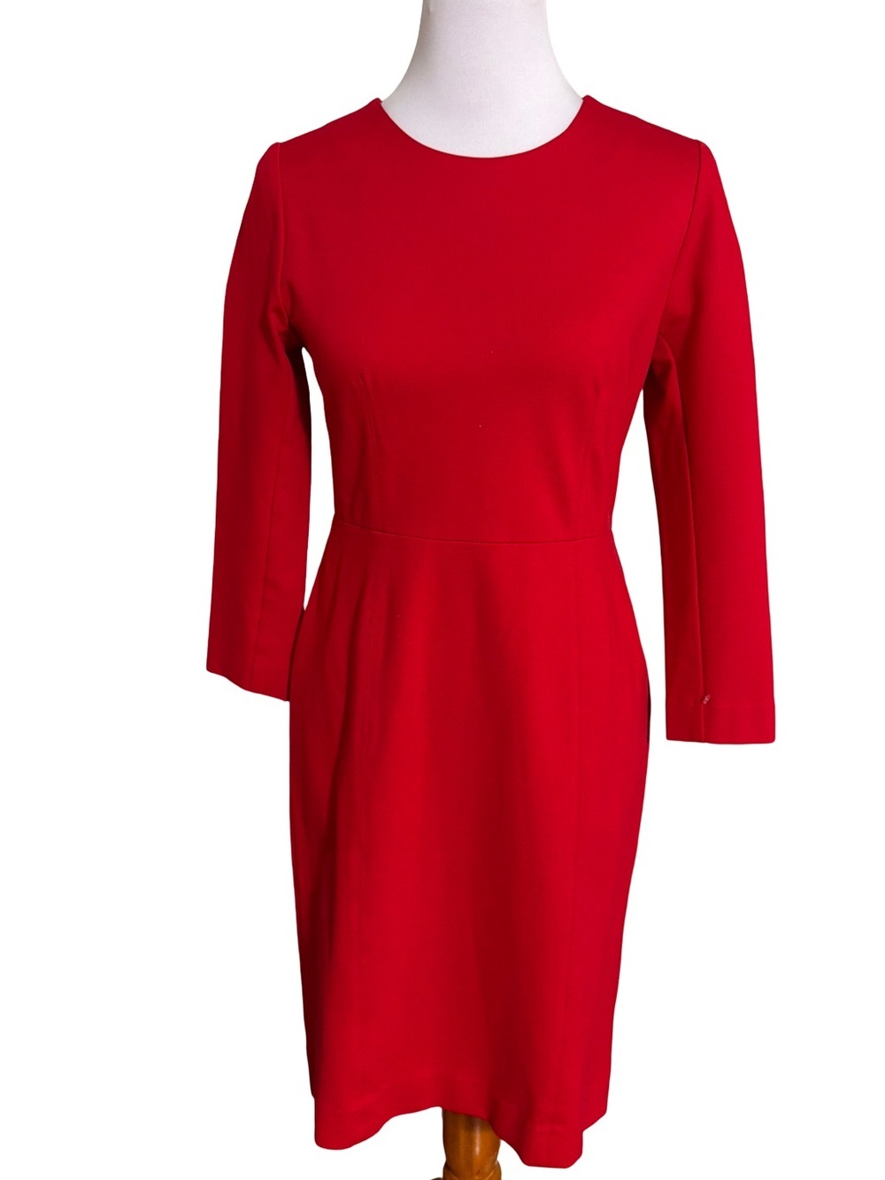 J. Crew Red Sheath Dress Long Sleeve Size 2
